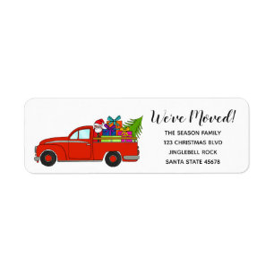 We've Moved Car Christmas label Return Address Label