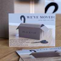 We've Moved Cat in a Box Moving Announcement Card