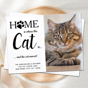We've Moved Cat Photo New Address Pet Moving Postcard