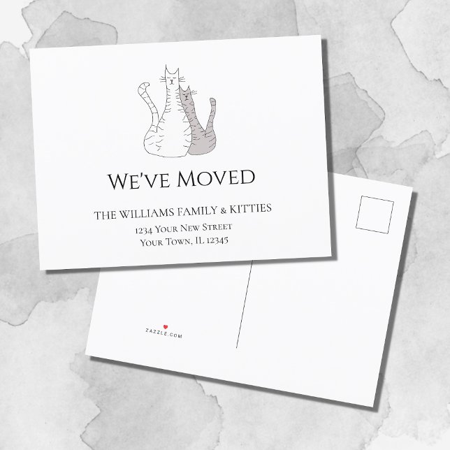 We've Moved Cats Simple Moving Announcement Postcard (Creator Uploaded)