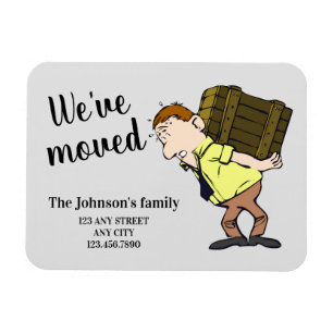 We've moved change of address announcement card magnet