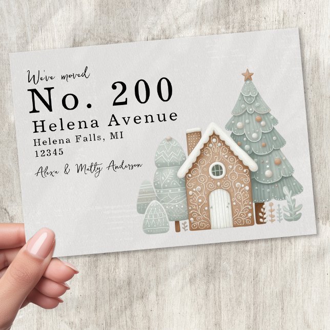 We've Moved Change of Address Festive Gingerbread  Announcement (Creator Uploaded)