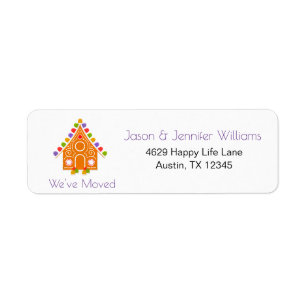 We've Moved Change of Address Gingerbread New Home Return Address Label