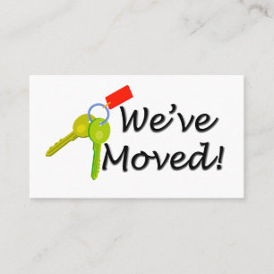 We've Moved Change of Address House or Office Keys Business Card