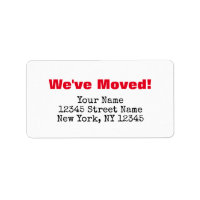We've moved change of address labels for new home