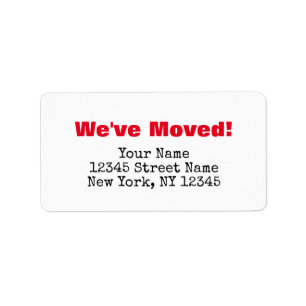 We've moved change of address labels for new home