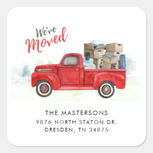 Weve Moved Change of Address Moving Square Sticker