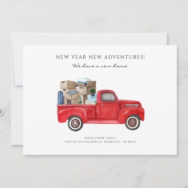 We've Moved Change of Address Red Truck Moving (Front)