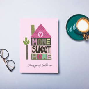 We've moved change of address whimsical lettering  announcement