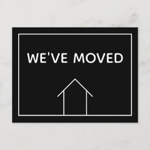 We've Moved Chic Modern Black Moving Announcement Postcard