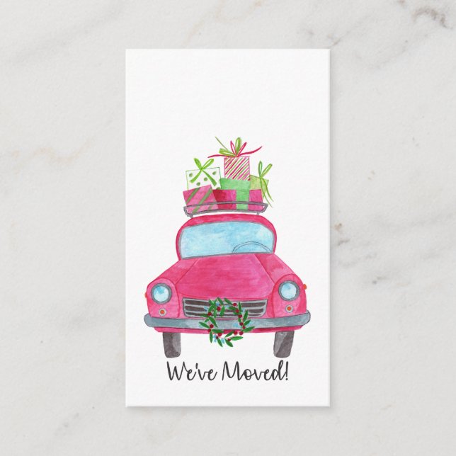 We've Moved Christmas Car Enclosure Card (Front)