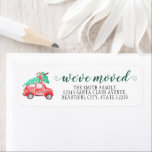 We've Moved Christmas Car Tree Holiday Moving Return Address Label<br><div class="desc">We've Moved Christmas Car Tree New Home Address Holiday Moving label</div>