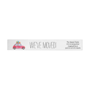 We've Moved Christmas Car Wrap Around Label