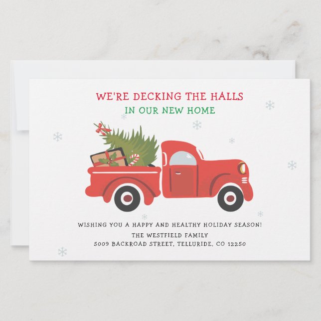 We've Moved Christmas Holiday Moving Announcement (Front)