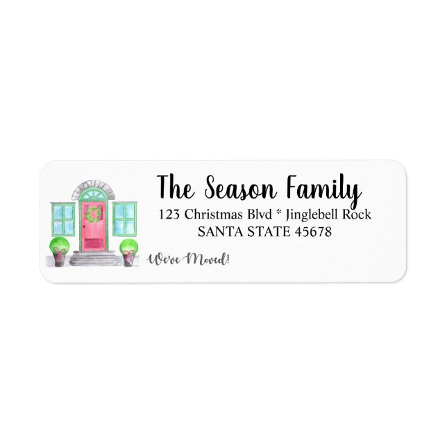 We've Moved! Christmas home Return Address Label (Front)