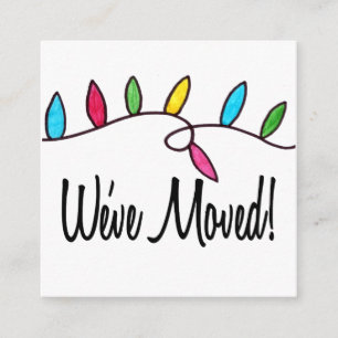 We've Moved Christmas Tree Lights Enclosure Card