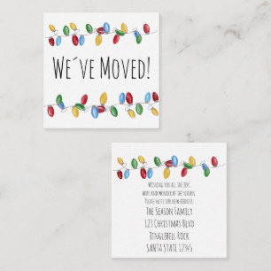 We've Moved Christmas Tree Lights Enclosure Card