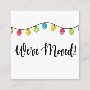 We've Moved Christmas Tree Lights Enclosure Card