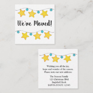 We've Moved Christmas Tree Lights Enclosure Card