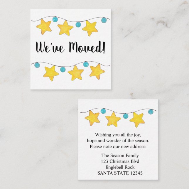 We've Moved  Christmas Tree Lights Enclosure Card (Front/Back)