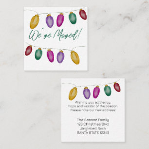 We've Moved Christmas Tree Lights Enclosure Card