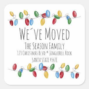 We've Moved  Christmas Tree Lights Envelope seal