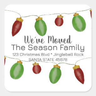 We've Moved Christmas Tree Lights Envelope seal