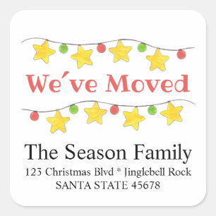 We've Moved Christmas Tree Lights Envelope seal