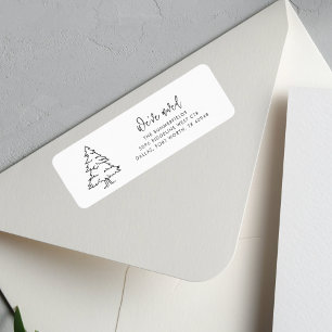 We've Moved Christmas Tree Moving Return Address Label