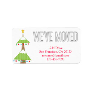 "We've Moved" Christmas Tree Notification Label