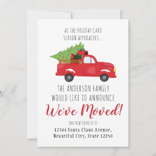 We've Moved Christmas Truck Tree Holiday Moving Announcement
