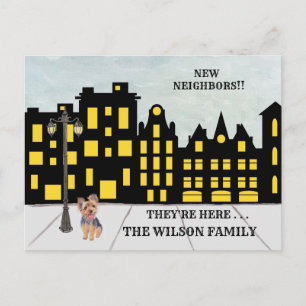 We've Moved City Apartment Houses Classic Move  Announcement Postcard