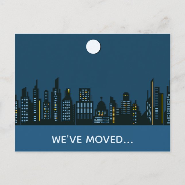 We've Moved City Buildings New Address Announcement Postcard (Front)
