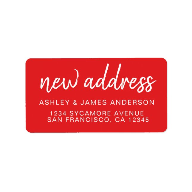 We've Moved Classic Bright Red New Address Label (Front)