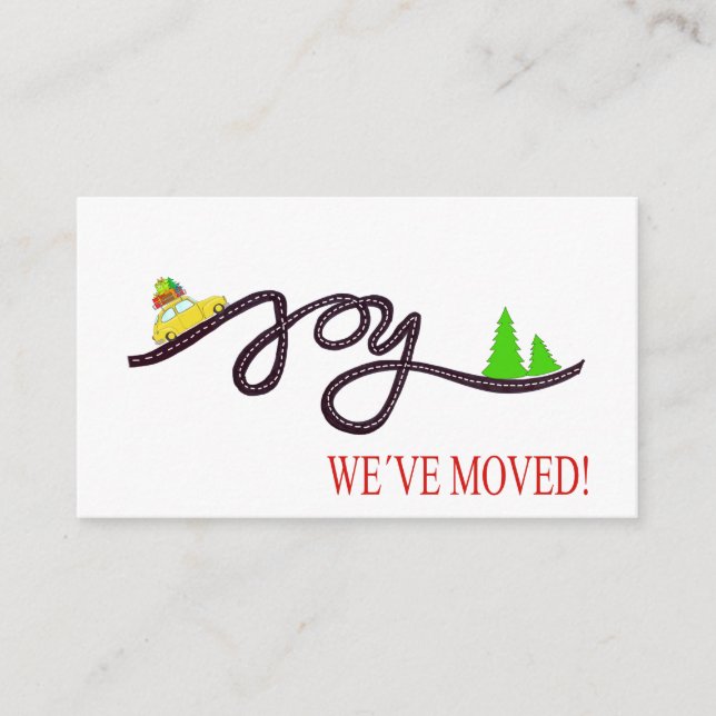 We've Moved  Classic Christmas Car Enclosure Card (Front)