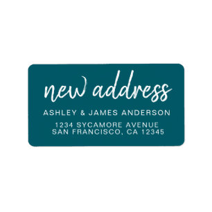 We've Moved Classic Dark Teal New Address Label