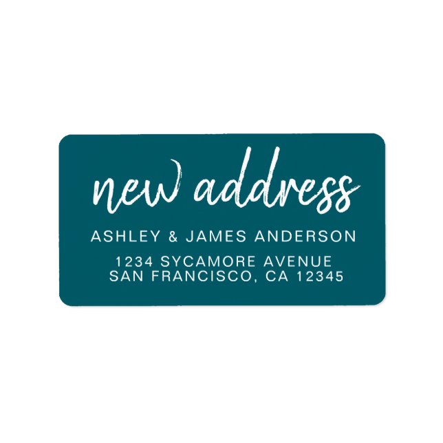 We've Moved Classic Dark Teal New Address Label (Front)