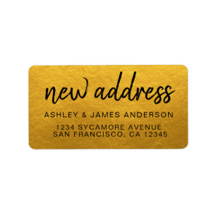 We've Moved Classic Gold New Address Label