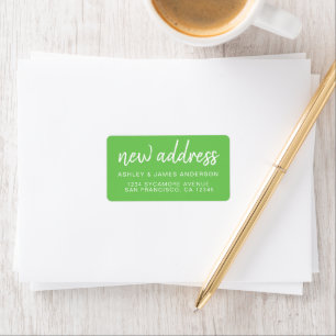 We've Moved Classic Green New Address Label