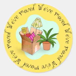 We've Moved Classic Round Sticker