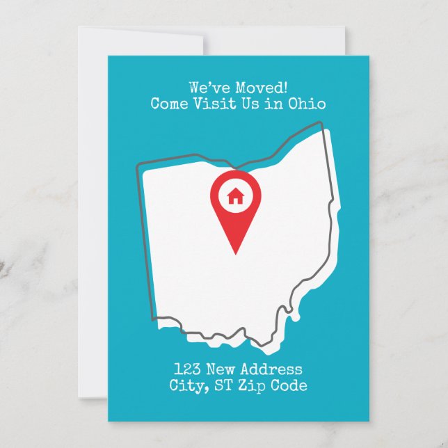 We've Moved! Come Visit Us in Ohio Announcement (Front)