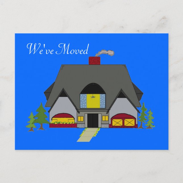 We've Moved Cosy House Design Announcement Postcard (Front)