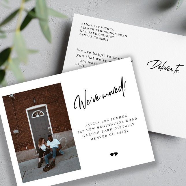 We've moved custom photo modern simple moving announcement postcard (Creator Uploaded)