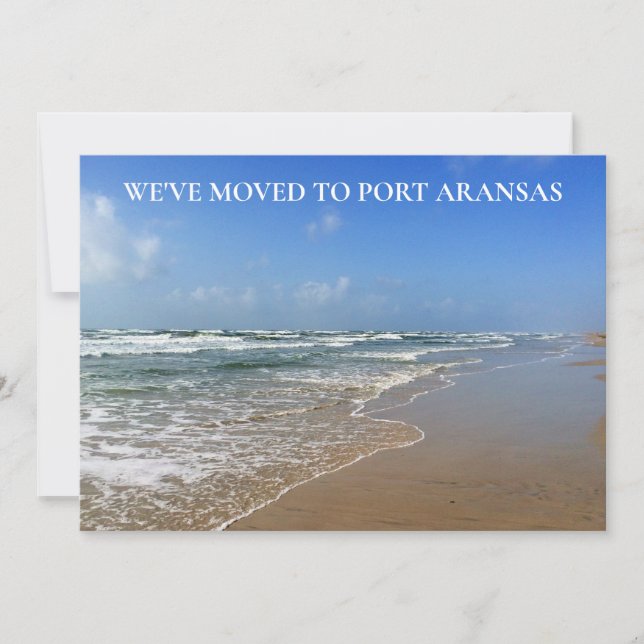 We've Moved Custom Texas Beach City Family Moving Announcement (Front)