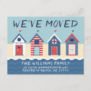 We've Moved   Cute Beach Houses Postcard