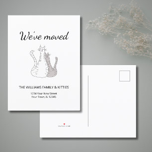 We've Moved Cute Cats Elegant Moving  Announcement Postcard