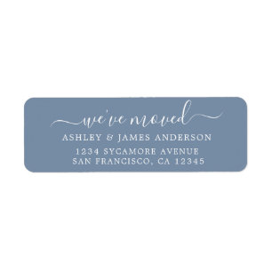 We've Moved Denim Blue New Address label Return Address Label