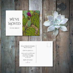 We've Moved Desert Cactus New Home Moving   Announcement Postcard