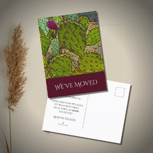 We've Moved Desert Cactus New Home Moving   Announcement Postcard