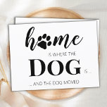 We've Moved Dog Moving Announcement Postcard<br><div class="desc">Home is Where The Dog Is ... and the dog moved! Let your best friend announce your move with this cute and funny dog moving announcement card. Personalise the back with names and your new address. This dog moving announcement is a must for all dog moms, dog dads and dog...</div>